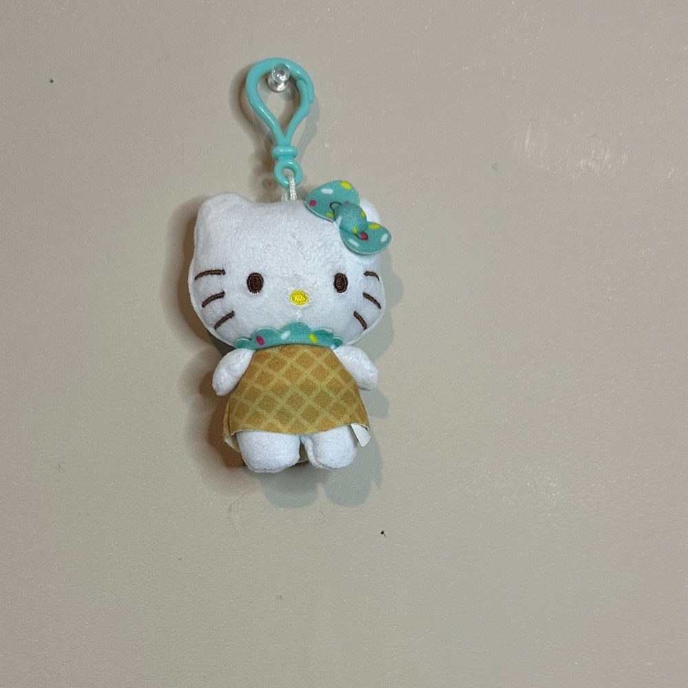 Sanrio Hello Kitty "Waffle Cone" plush dangler bag charm keychain